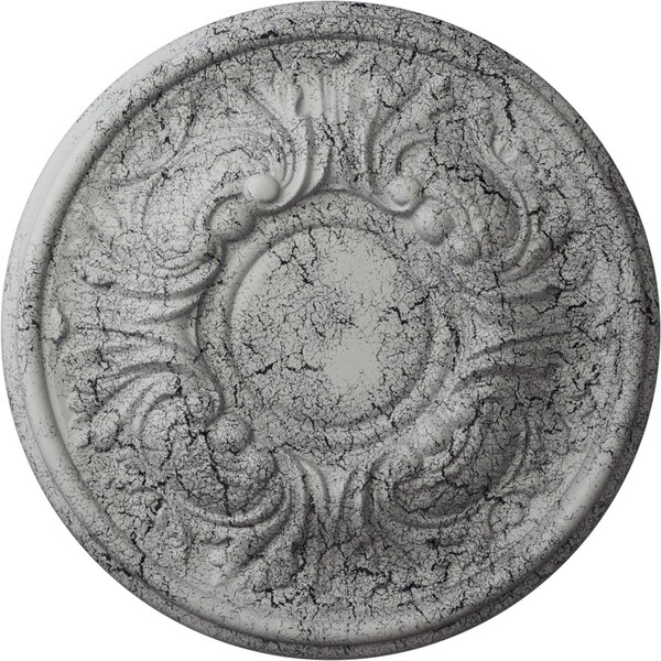 Ekena Millwork Wakefield Ceiling Medallion (Canopies up to 3 5/8"), 11 3/4"OD x 1 1/4"P, Ultra Pure White Crackle CM11WAUWC - main